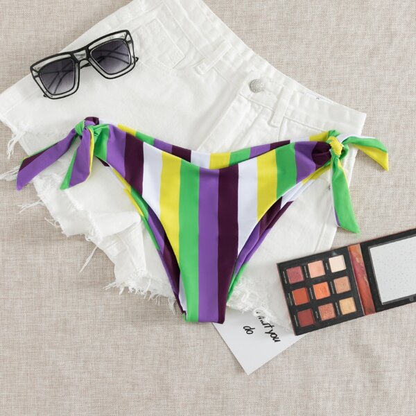 

Striped Tie Side Bikini Panty, Multicolor