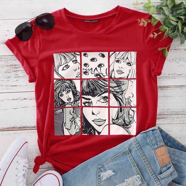 

Figure Graphic Short Sleeve Tee, Red