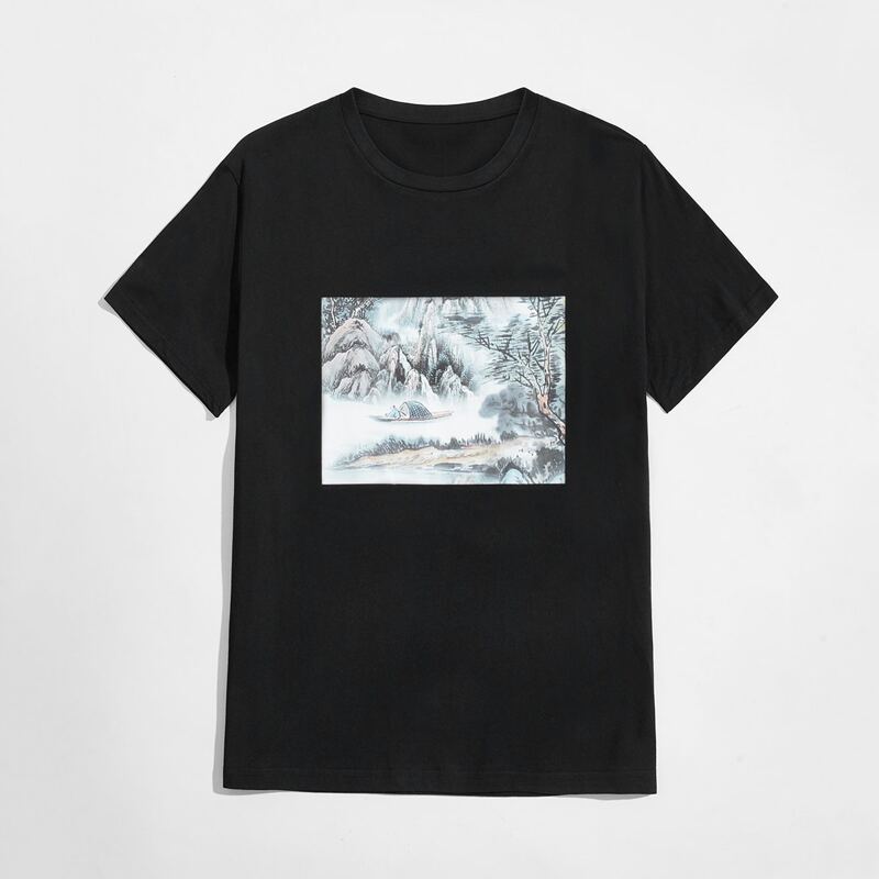 

Guys Graphic Print Tee, Black