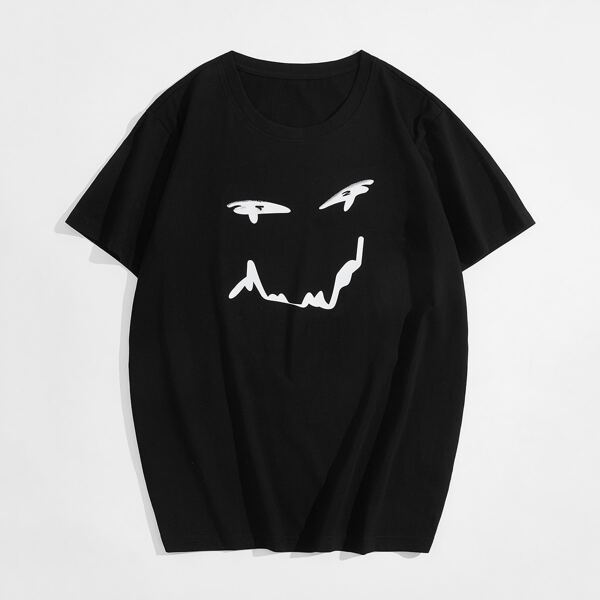 

Men Graphic Print Tee, Black