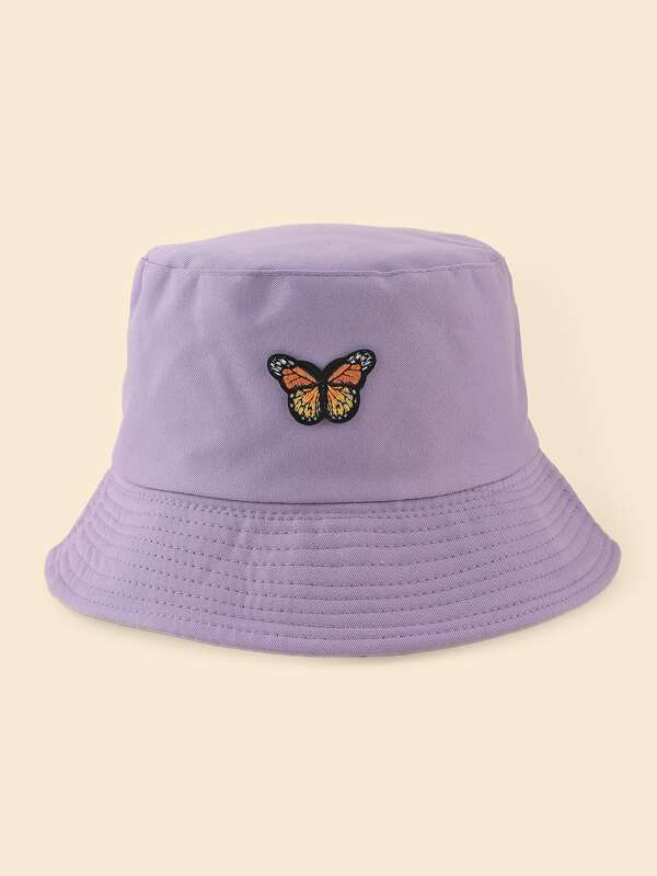 Purple butterfly bucket hat clearance