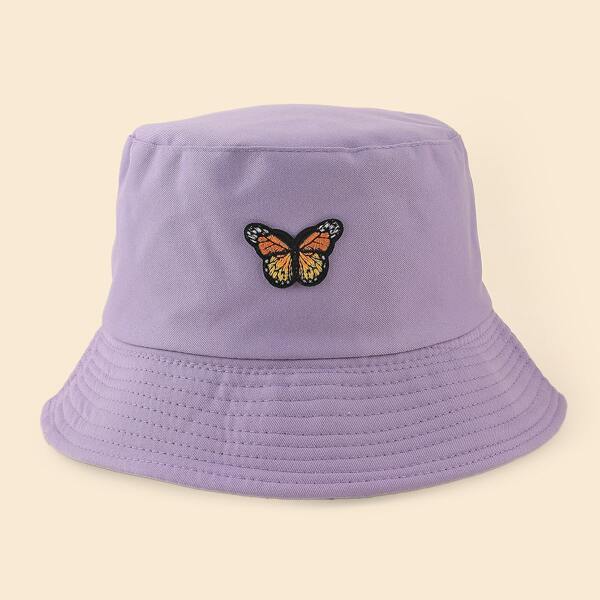

Butterfly Embroidery Bucket Hat, Purple
