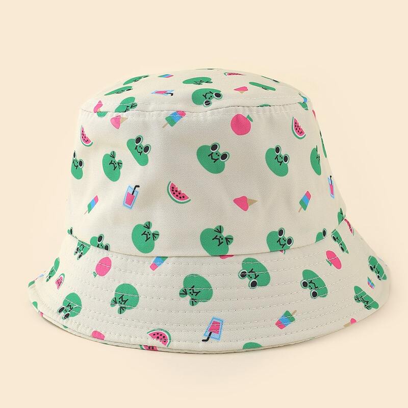 

Cartoon Animal Print Bucket Hat, Yellow