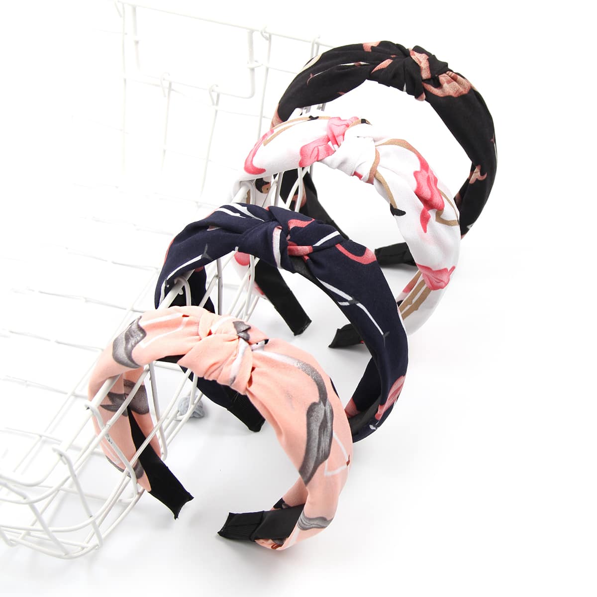 

4pcs Knot Decor Hair Hoop, Multicolor