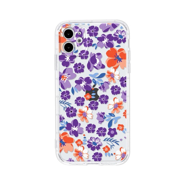 

Flower Print Clear iPhone Case, Multicolor