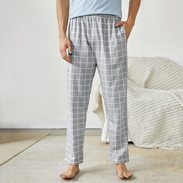 

Men Grid Pocket Lounge Pants, Light grey