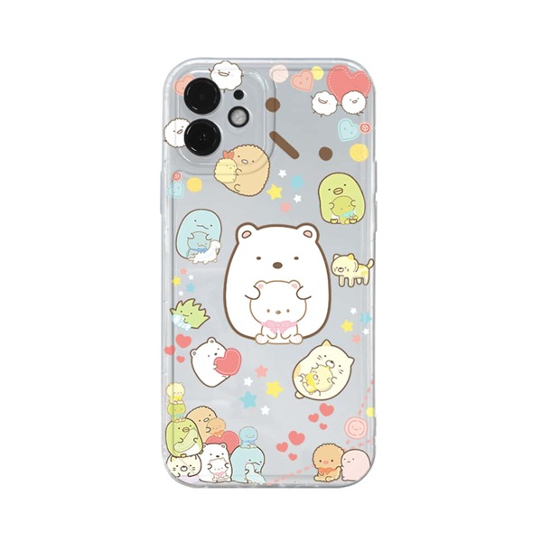

Cartoon Graphic Clear iPhone Case, Multicolor