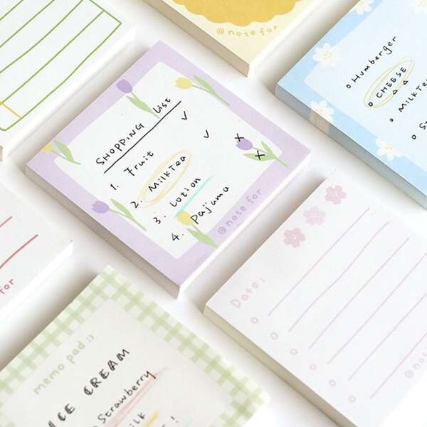 

1pc Cartoon Graphic Random Memo Pad, Multicolor
