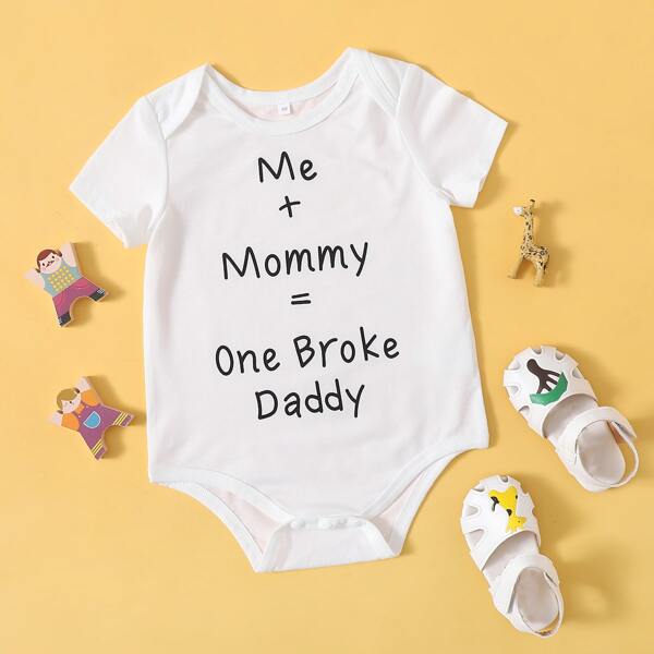 

Baby Unisex Slogan Graphic Tee Bodysuit, White