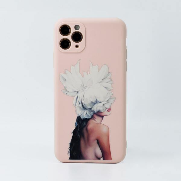 

Flower & Girl Print iPhone Case, Multicolor