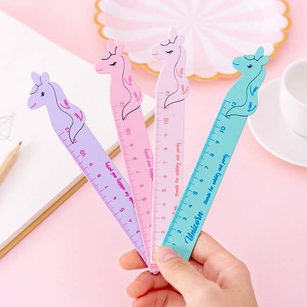 

1pc Cartoon Design Random Ruler, Multicolor