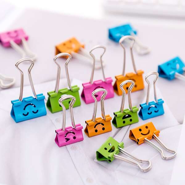 

10pcs Cartoon Random Binder Clip, Multicolor