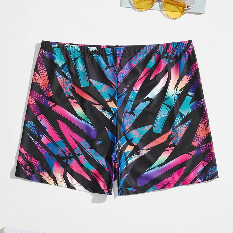 

Guys Graphic Print Swim Trunks, Multicolor