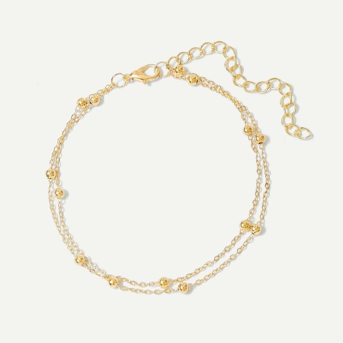 

Layered Chain Anklet, Gold