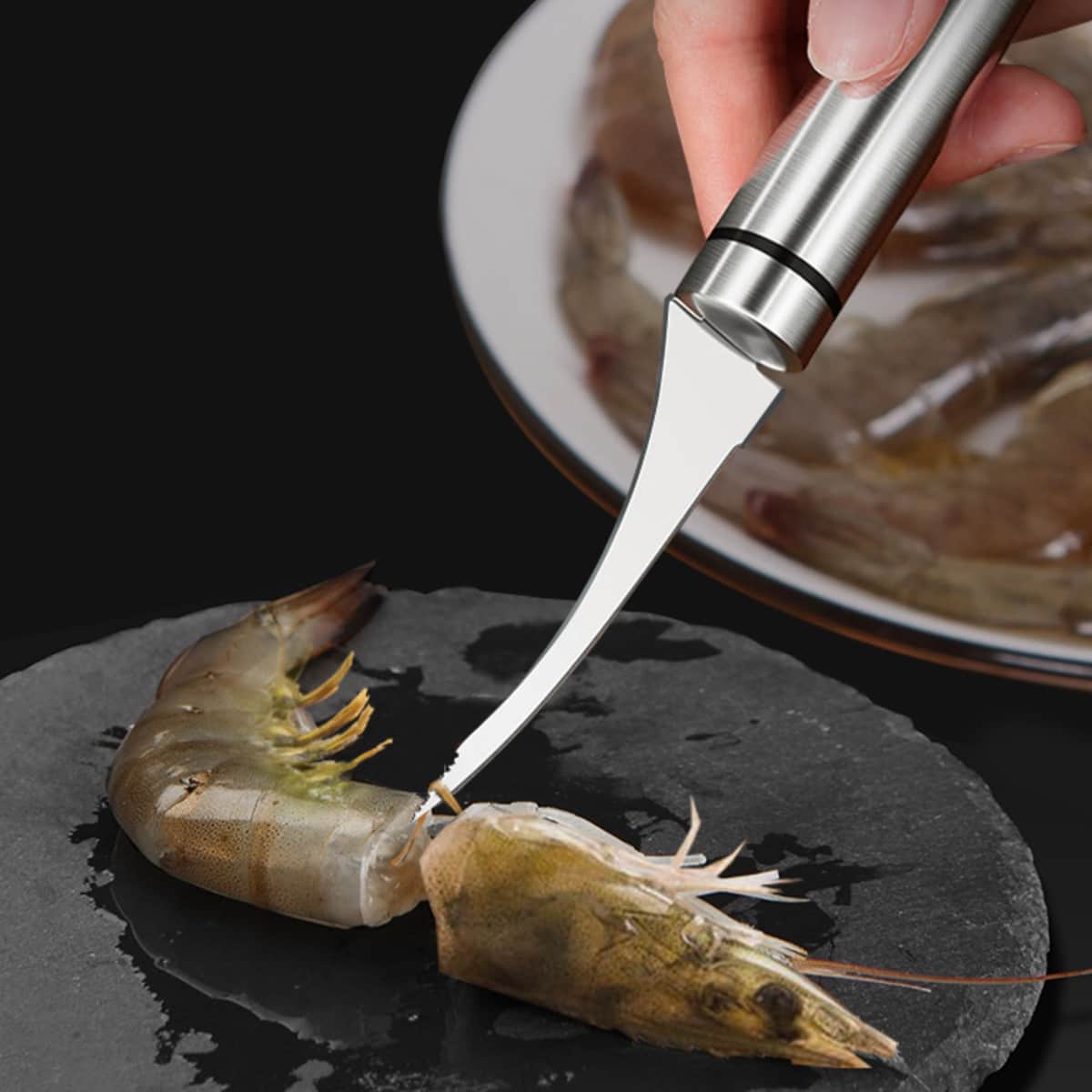 

1pc Stainless Steel Shrimp Deveiner, Silver