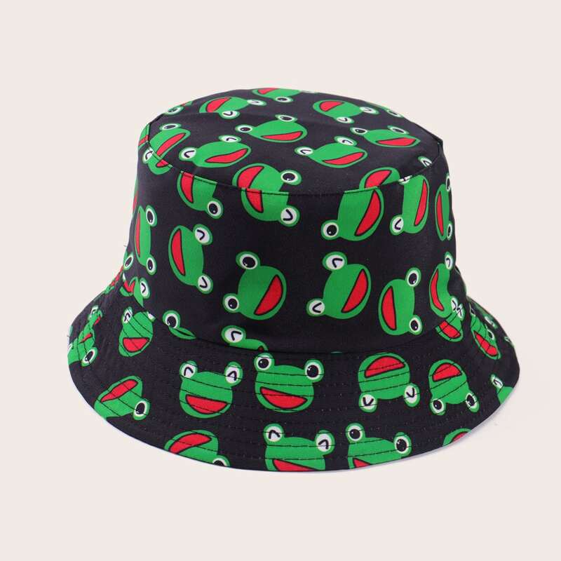 

Guys Cartoon Frog Bucket Hat, Multicolor