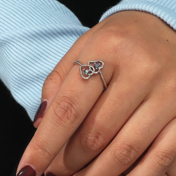 

Heart Design Ring, Silver