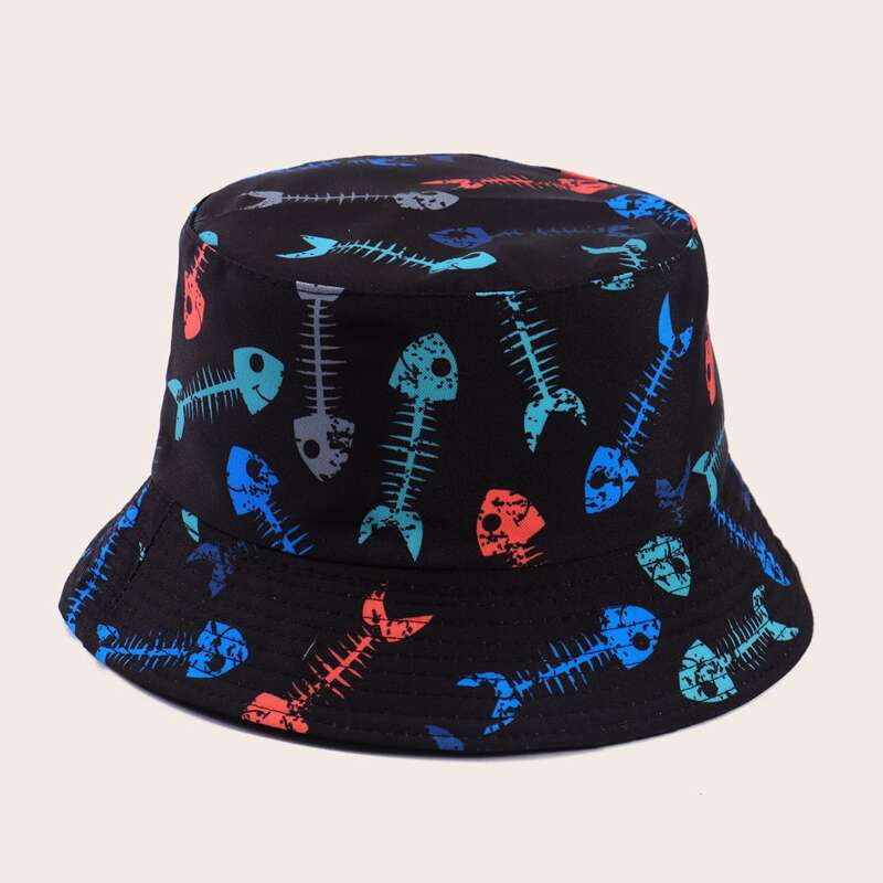 

Guys Fish Bone Bucket Hat, Black