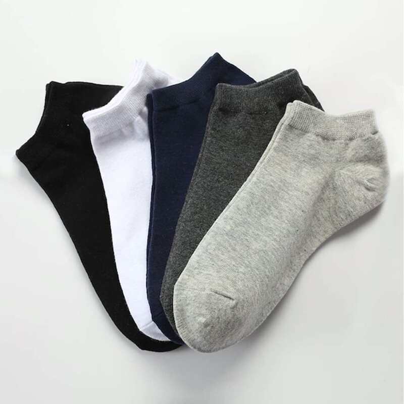 

Guys 5pairs Solid Ankle Socks, Multicolor