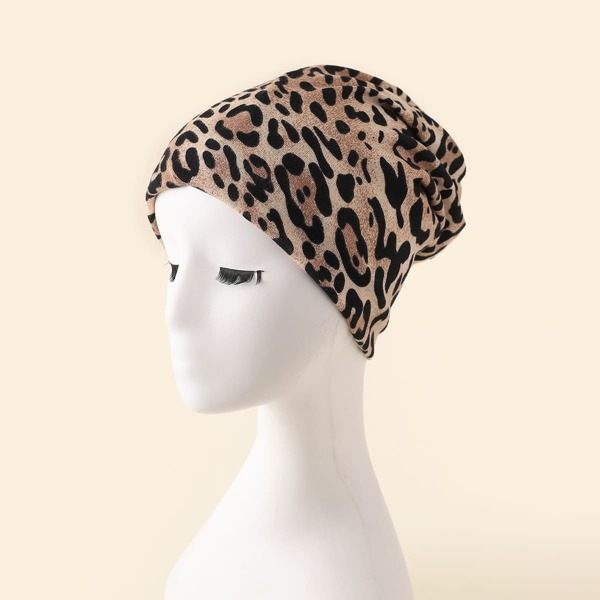 

Leopard Print Hat, Coffee brown