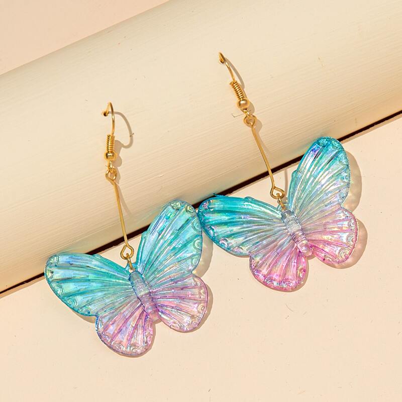

Ombre Butterfly Drop Earrings, Multicolor