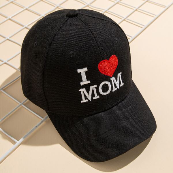 

Kids Letter Embroidery Baseball Cap, Black