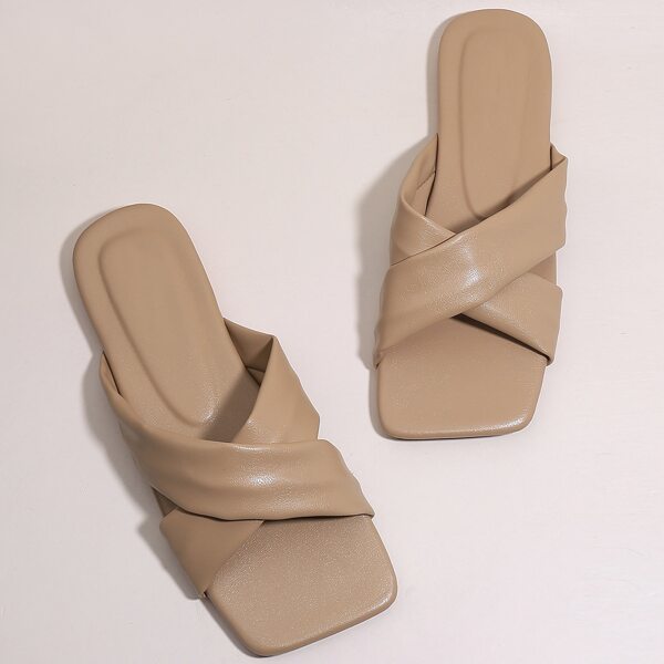 

Criss Cross Slide Sandals, Khaki