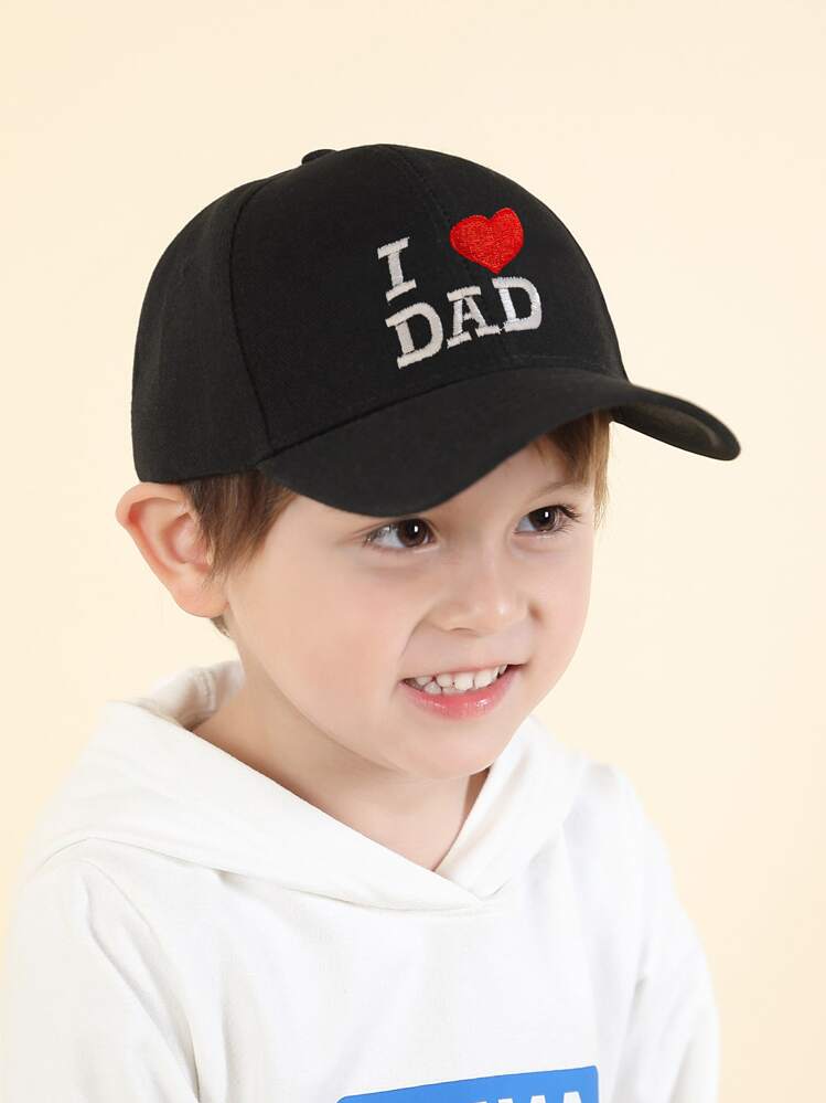 Gorro béisbol de niños con bordado de letra - Negro - Ver 2