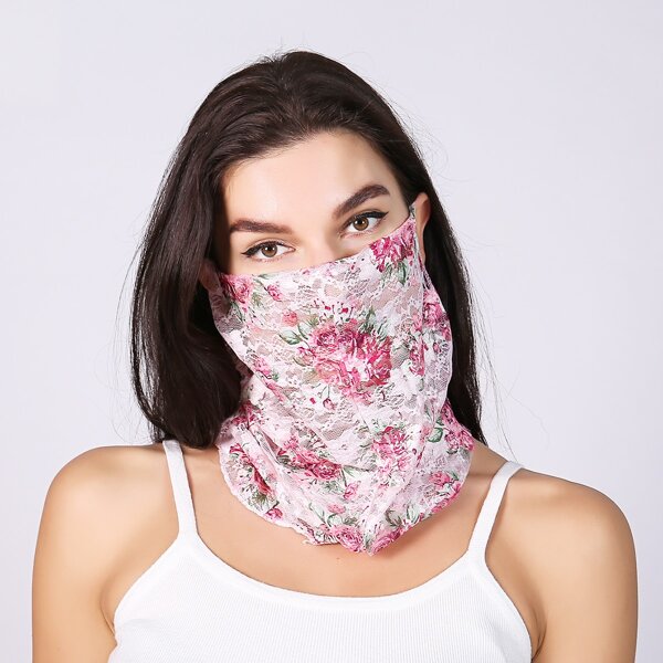 

Flower Print Multi-purpose Scarf, Multicolor