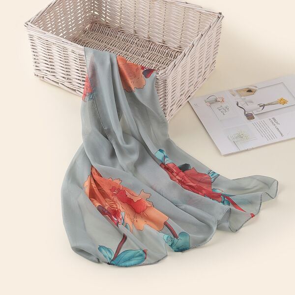 

Flower Print Scarf, Multicolor