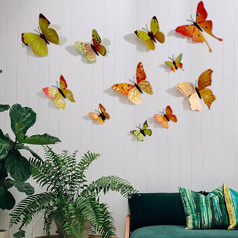 

12pcs 3D Butterfly Wall Sticker, Multicolor