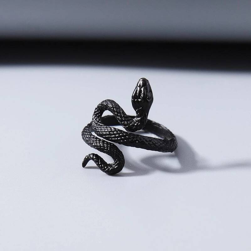 

2pcs Snake Ring, Black