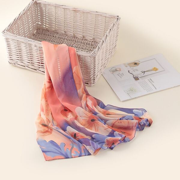 

Flower Print Scarf, Multicolor