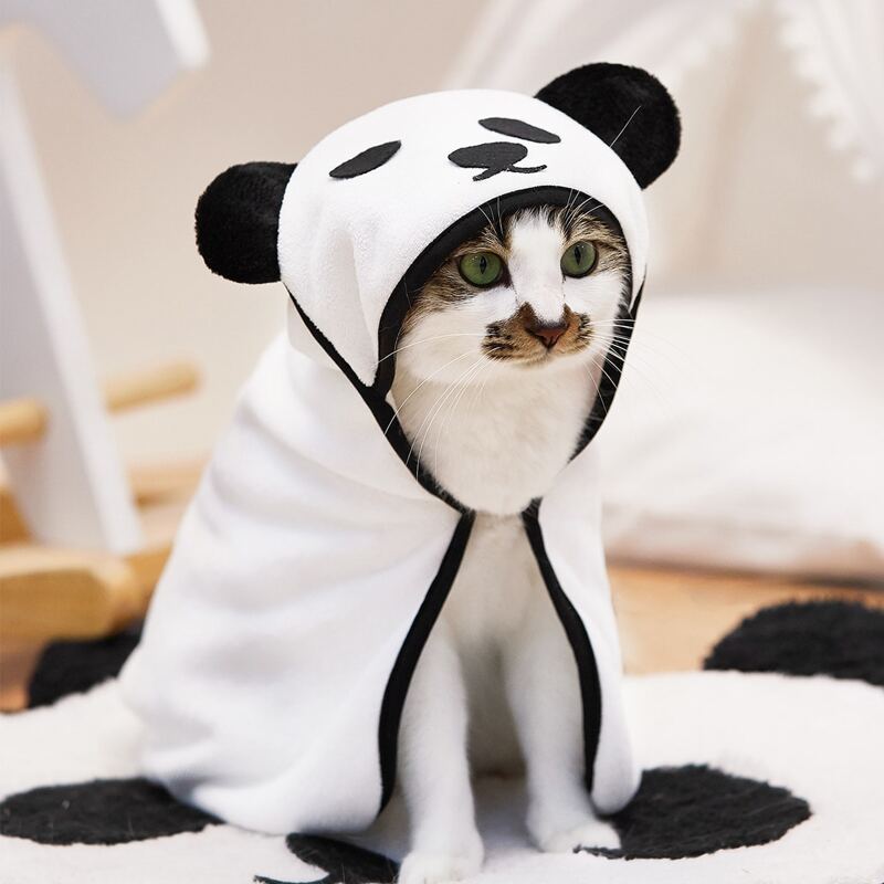 

1pc Panda Design Pet Bath Towel, White