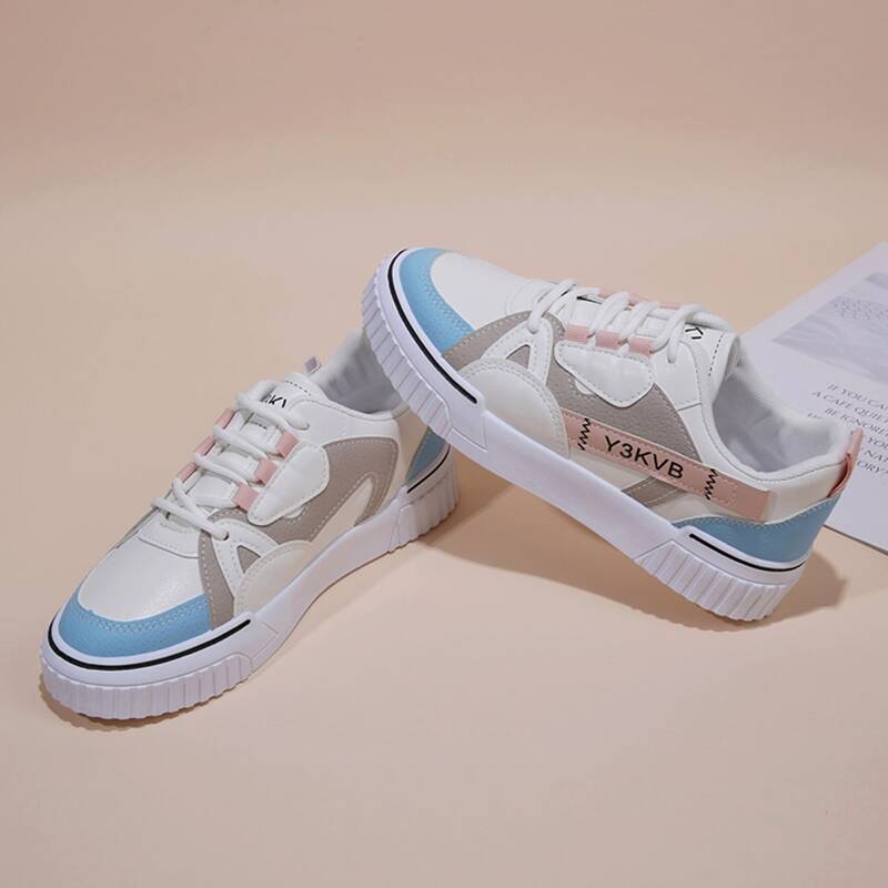 

Colorblock Lace-up Skate Shoes, Multicolor