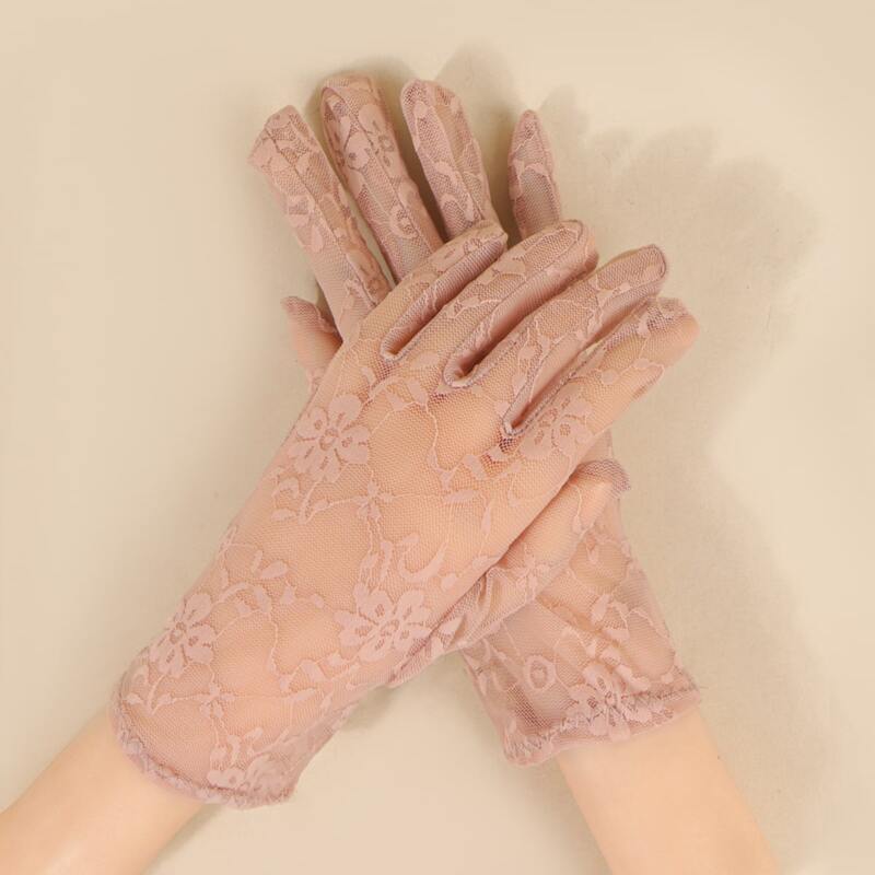 

Floral Lace Gloves, Pink
