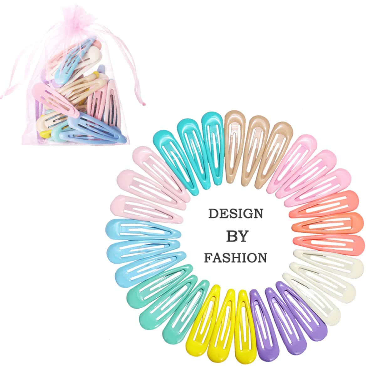 

30pcs Colorful Hair Clip, Multicolor
