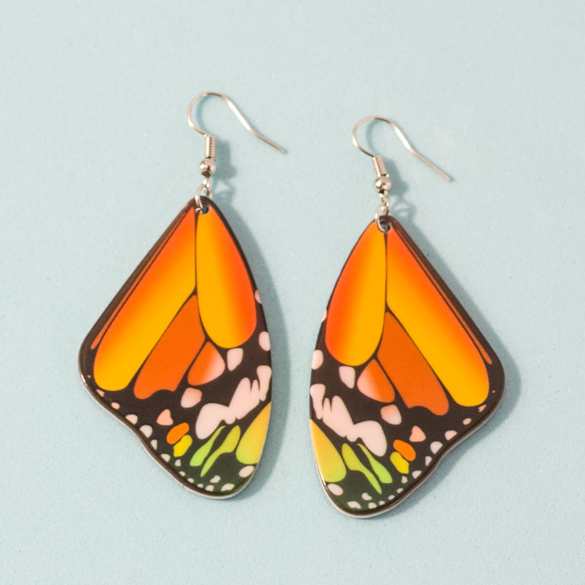 

Butterfly Wing Drop Earrings, Orange
