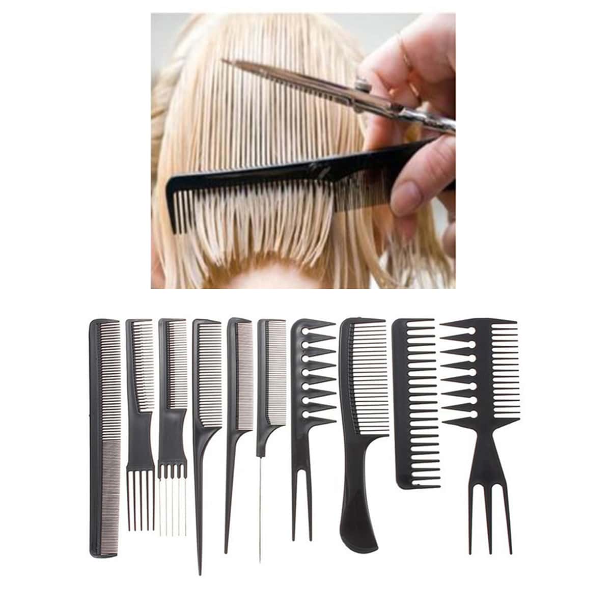 

10pcs Hair Comb Set, Black
