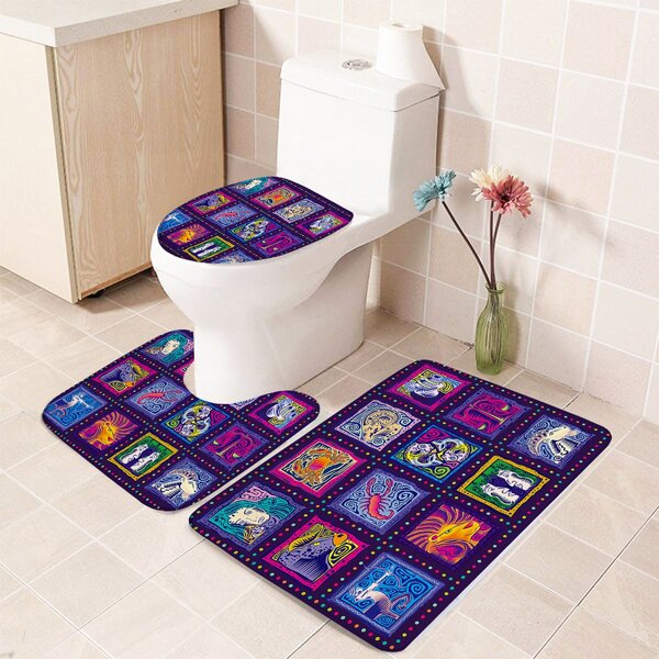 

1pc Constellation Print Closestool Anti-slip mat, Multicolor