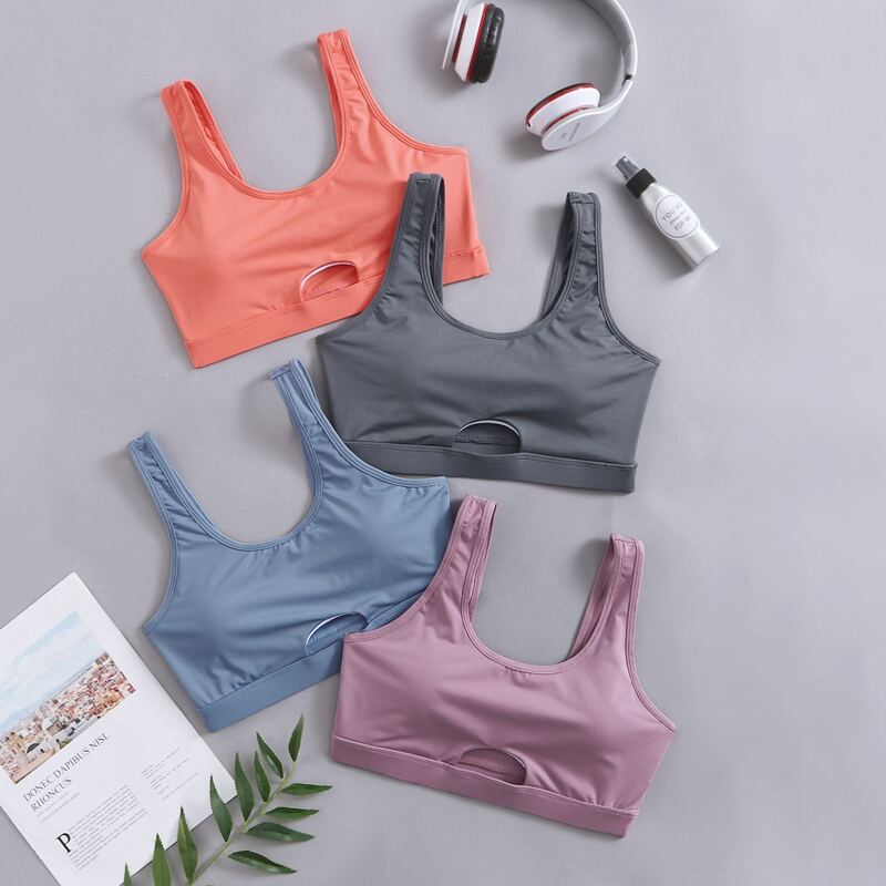 

4pack Cut Out Front Sports Bra, Multicolor