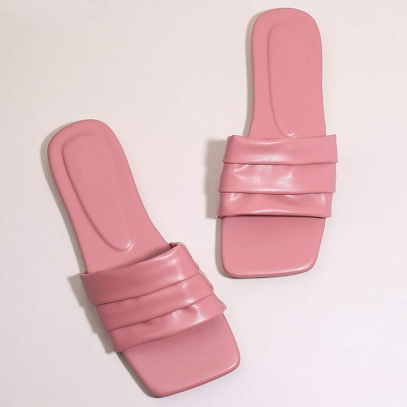 

Open Toe Slide Sandals, Pink