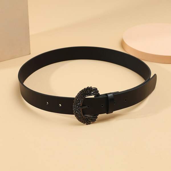 

Textured Buckle Belt, Black