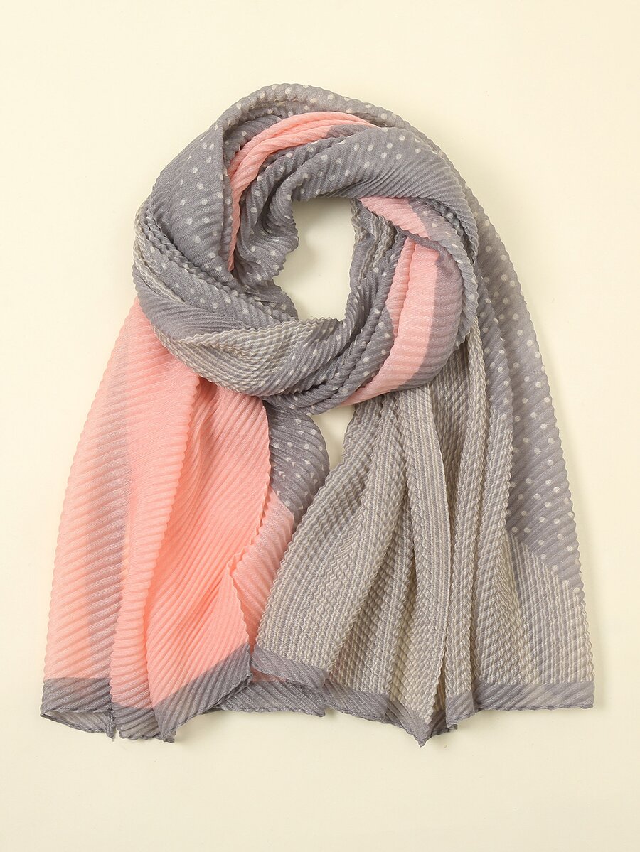 精緻1件時尚幾何點紋圖案女士圍巾 - 彩色 - 查看 1