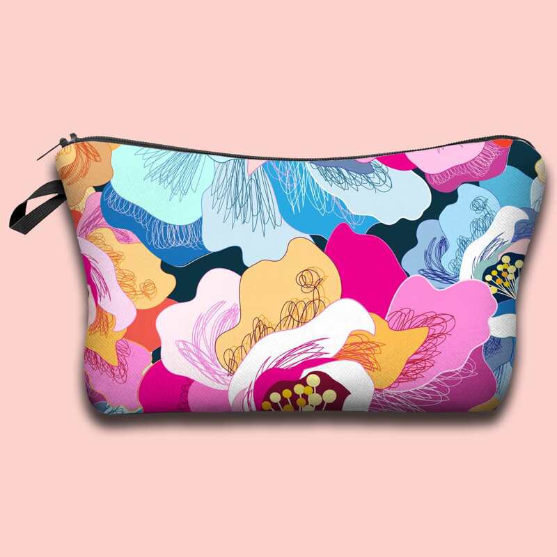 

Flower Print Makeup Bag, Multicolor