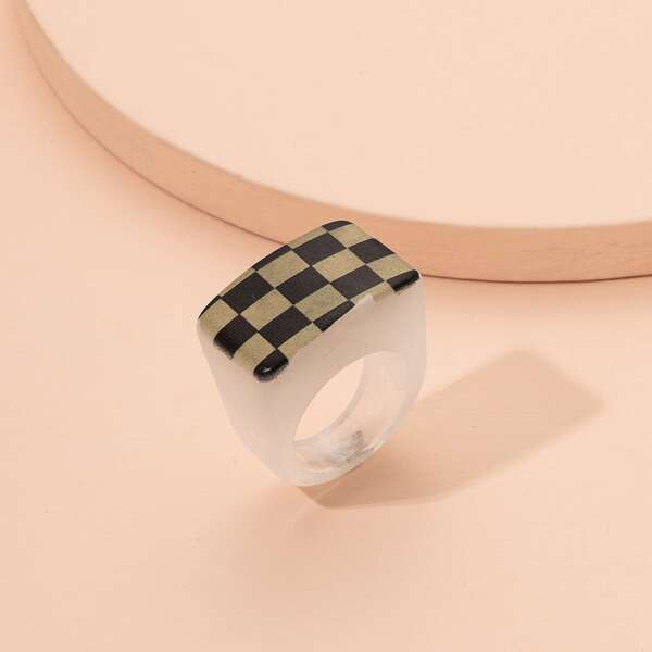 

Plaid Resin Ring, Multicolor
