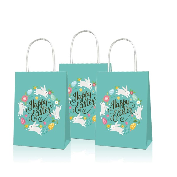 

1pc Easter Rabbit Print Gift Bag, Blue