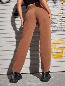 Jean Tombol Plain - Coklat - View 2