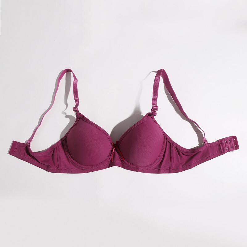 

Solid Push Up Bra, Purple
