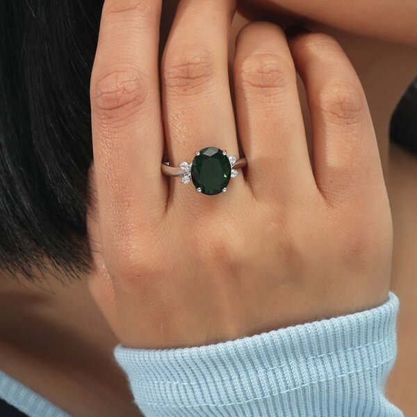 

Zircon Decor Ring, Green